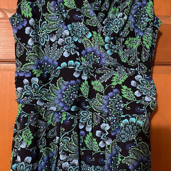 EUC Talbots Green & Blue gorgeous floral design dress. - Picture 4 of 5